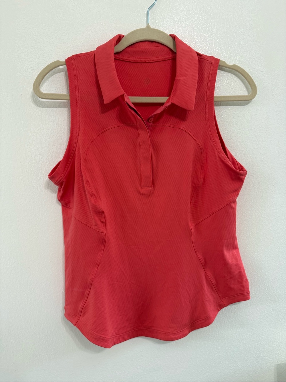 lululemon athletica Vibrant Red Sleeveless Polo Tank